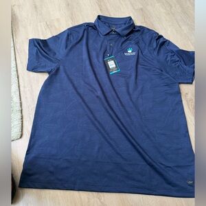 Greg Norman Collection Navy Polo with Embroidered Detail